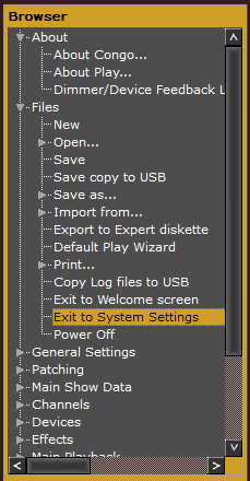 Exit to System Settings Exit to System Settings